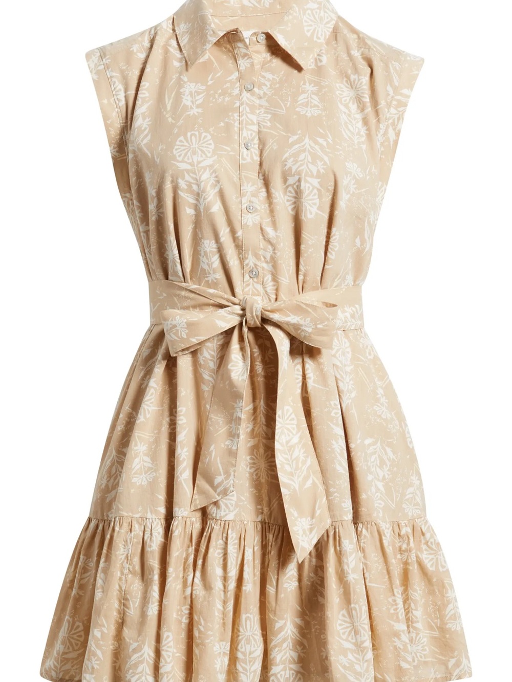 Treasure Bond Tiered Cotton Mini Shirtdress